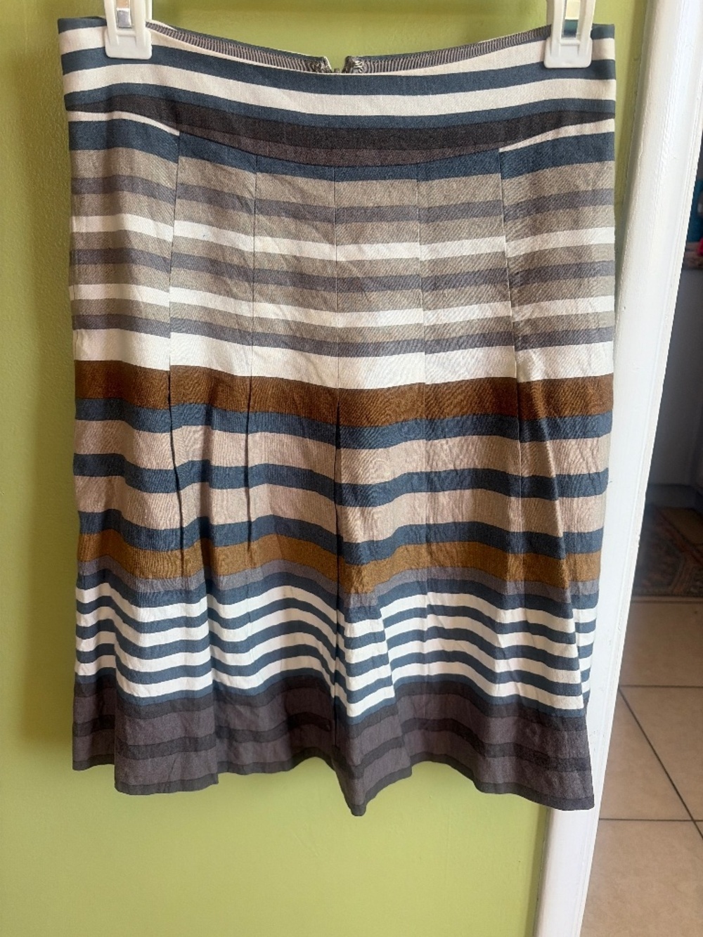 Banana Republic Striped Pleated Skirt